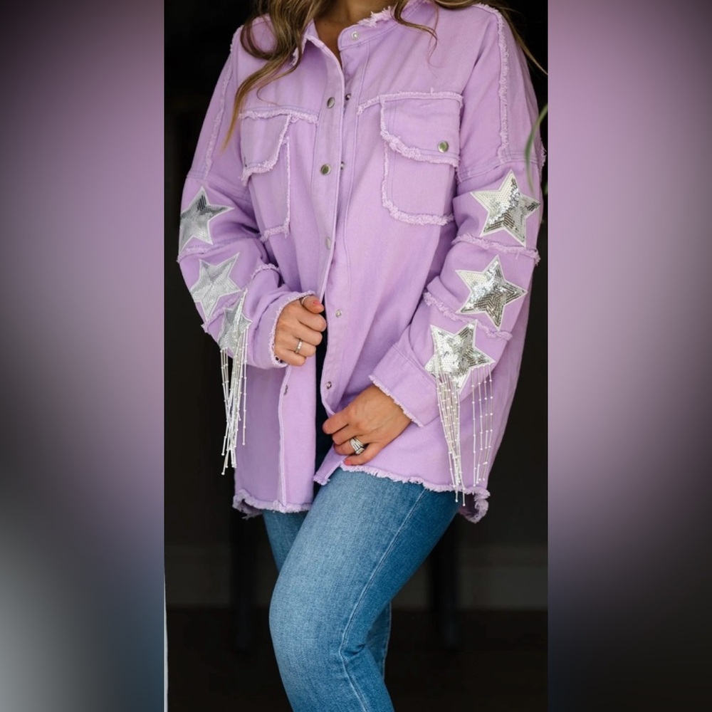 Fantastic Fawn - Shacket with Silver Star Accents - Medium - NWOT